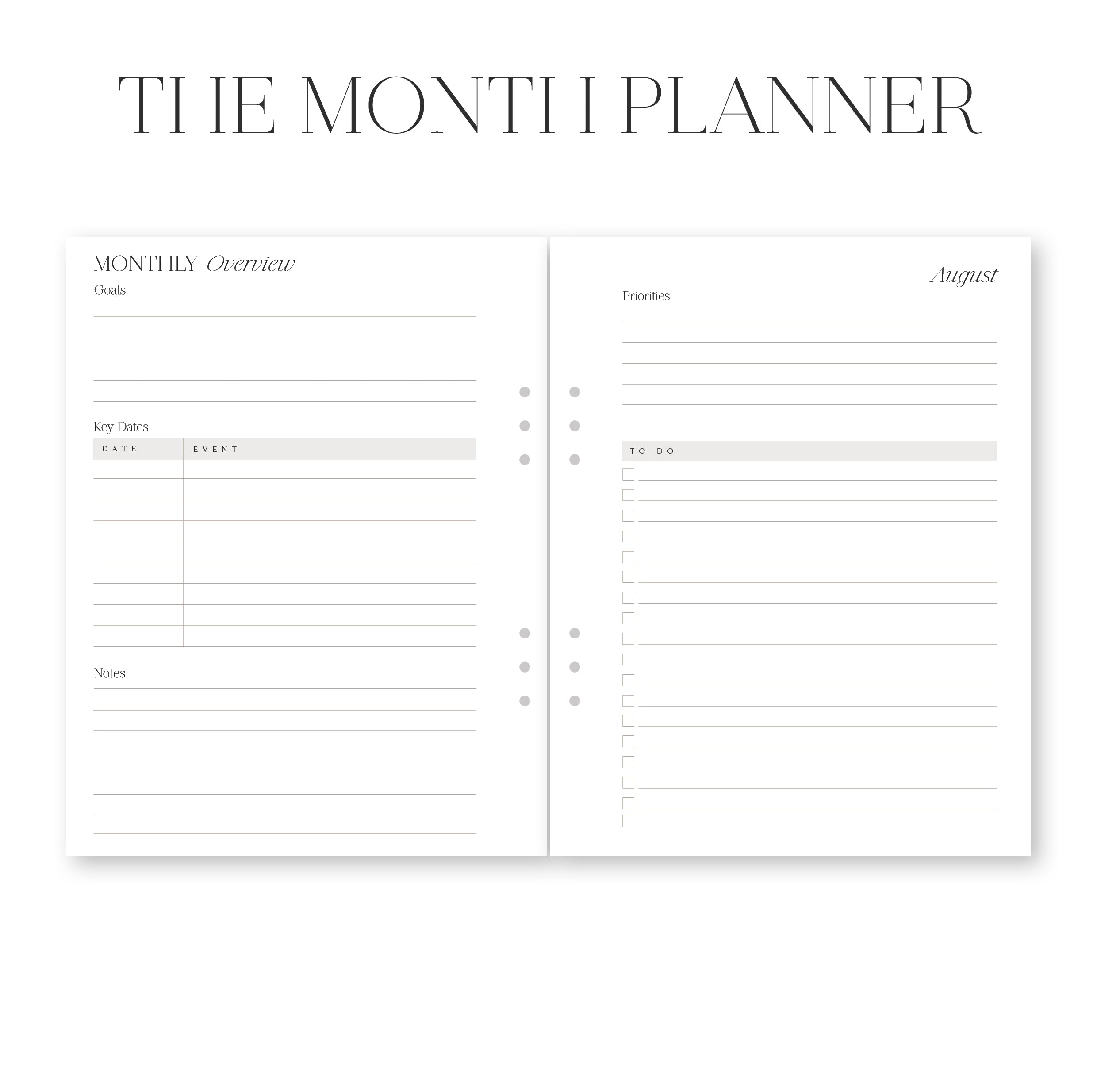 Student planner month by month planner