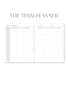 Student term planner timetable